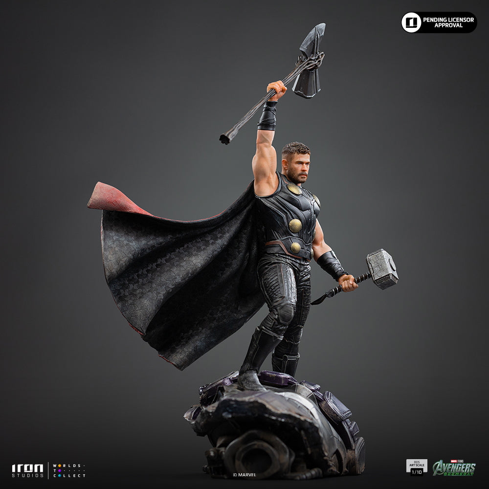 Iron Studios Thor Avengers: Doomsday BDS Art Scale 1/10 statue - unpainted prototype detail view, Mjolnir hammer accessory 6